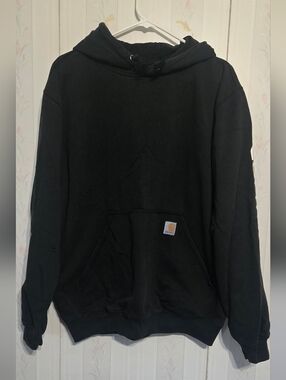 Carhartt Black Pullover Hooded Sweatshirt with Front Pocket